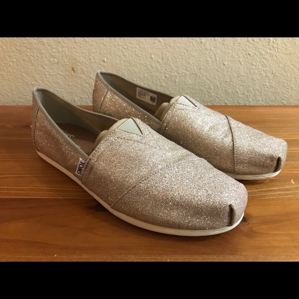 Rose gold glitter TOMS